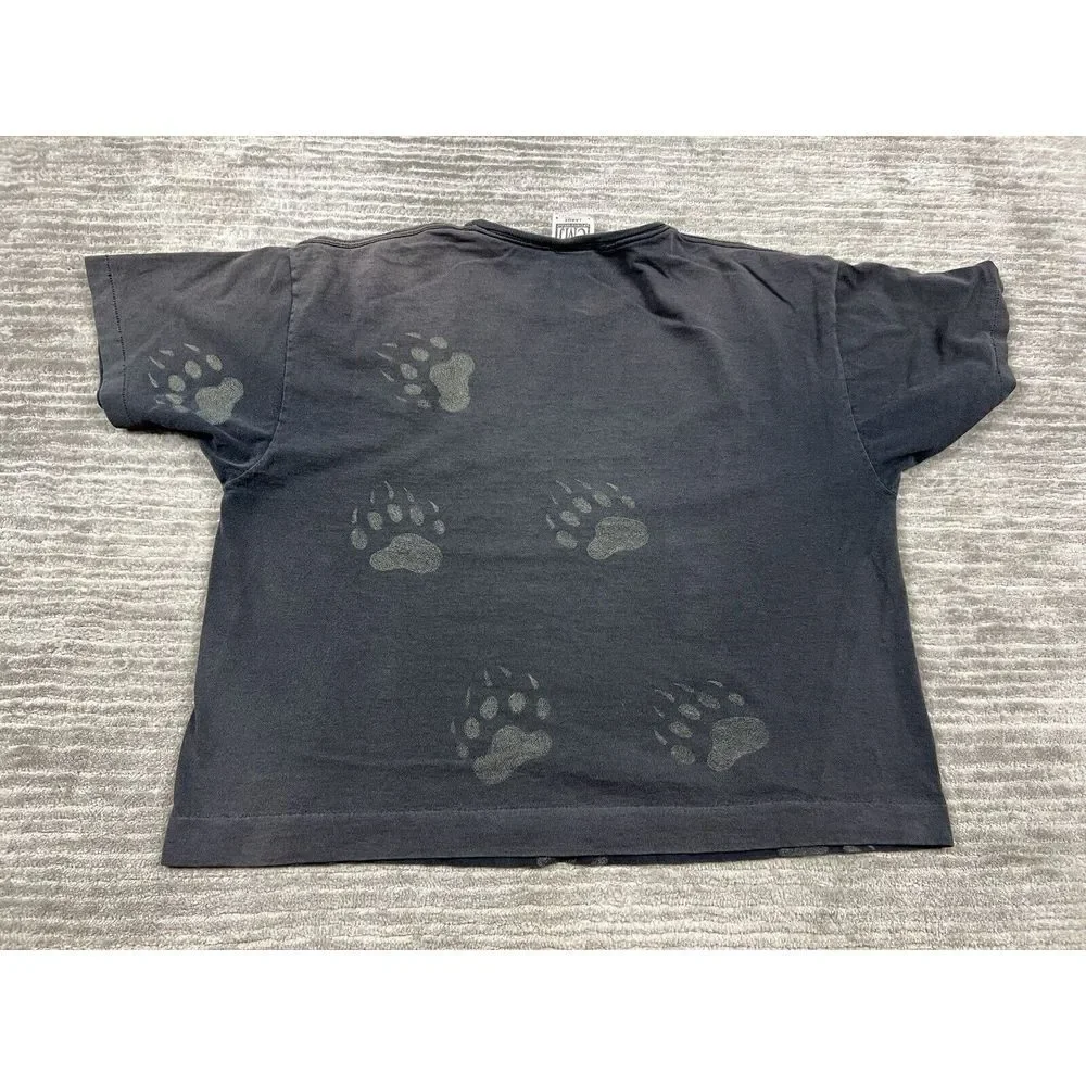 Vintage CMJ 90s Shirt Adult‎ Large Black All over Print Single Stitch Bear